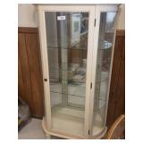 Lighted white dish cabinet 58 tall 31 wide