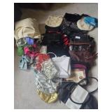 Purses and bag of ribbons