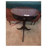 Round drum table, scratches
