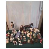 Leather horse, misc Japanese dolls