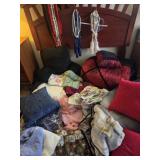 Bedspread, throws, dust ruffles, back rest