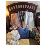 Blankets, pillows, curtains, bedspreads