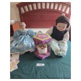 Furby, china doll, big baby doll