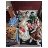 Porcelain dolls, composition doll