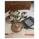 Revere pots and pans, skillet, sheet pan, small