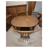 Veneer table and chairs 47 by 36 chairs worn