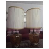 Pair gold matching lamps