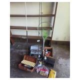 Fishing poles, tackle boxes