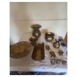 Assortment of brass items