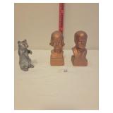 Small bear bank, John F Kennedy-Jacqueline bust