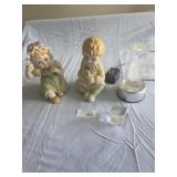 Set of piano babies, crystal 3D glass sculptures