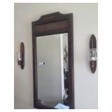 Hall mirror with matching sconces