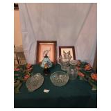 Plastic stain glass lamp, 4 glass pcs, metal