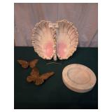 German divided butterfly serving dish, marble