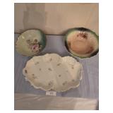 Porcelain serving platters, bowls