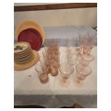 Pink depression glass