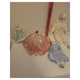 German porcelain half-doll, plus 2 porcelain