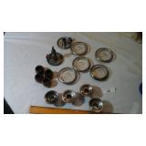 Misc group - silver candle cups, napkin rings,