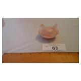 Miniature pink sitting hen salt cellar
