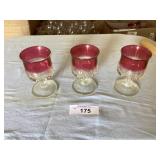 3- 4 1/2' Kings Crown goblets