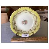 Iris Bavaria yellow rimmed floral bowl