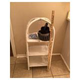 White Wicker 3-Tier Shelf with Arch Top