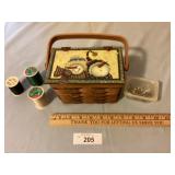 Small woven 'Christmas Theme' sewing box
