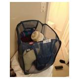 Bulk Yarn Lot in Blue Mesh Hamper