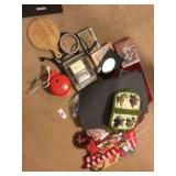 Misc Kitchen supplies, picture books, pot holders