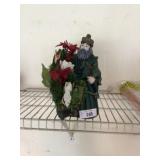 Vintage Style Santa Figurine with Faux Floral
