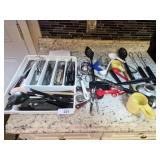 Large group of kitchen utensils and flatware
