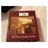 Wood wall hanging revolving tie rack