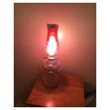Red electrified oil lamp