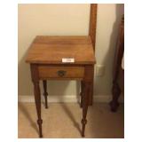 Small wooden side table(some ware)