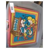 Vintage 1982 Vanity fair smurf record player