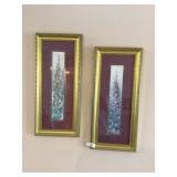 Two floral framed prints