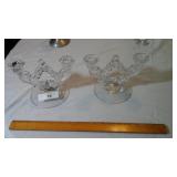 Pair vintage Cambridge rose point candle holders
