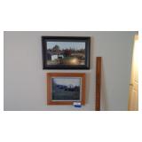 2 framed farm scenes