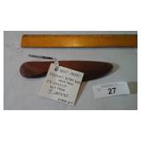 Hand carved walnut butter knife
