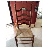 Woven bottom ladder back chair