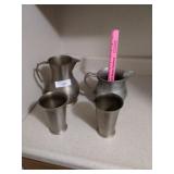 Heavy aluminum pitchers and cups