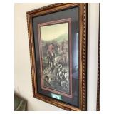 Shadow box frame fox hunt print 21' x32'