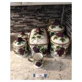 KK Brand Ceramic Grape Kitchen Canister Set