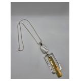 Sterling 925 Pendant Necklace with Mother of