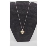 Sterling 925 Heart Necklace - 6.5 Grams- 9' long