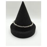 Sterling 925 Bracelet w Black Stones- 11 Grams