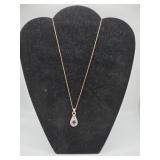 Sterling 925 Goldwash Pendant Necklace with Blue