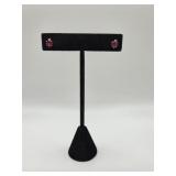 10KT Gold Ruby Heart Earrings- .6 Grams