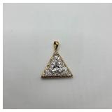 Sterling 925 Goldwash Pendant with CZ Stones  -