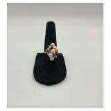 10 KT Gold Ring w Pearls and Stones